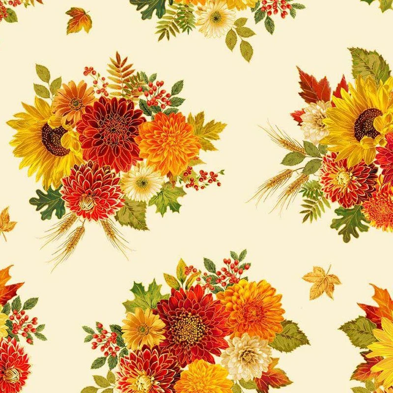 Harvest Bouquets Metallic-Cream, HARVEST-CM4132-CREAM
