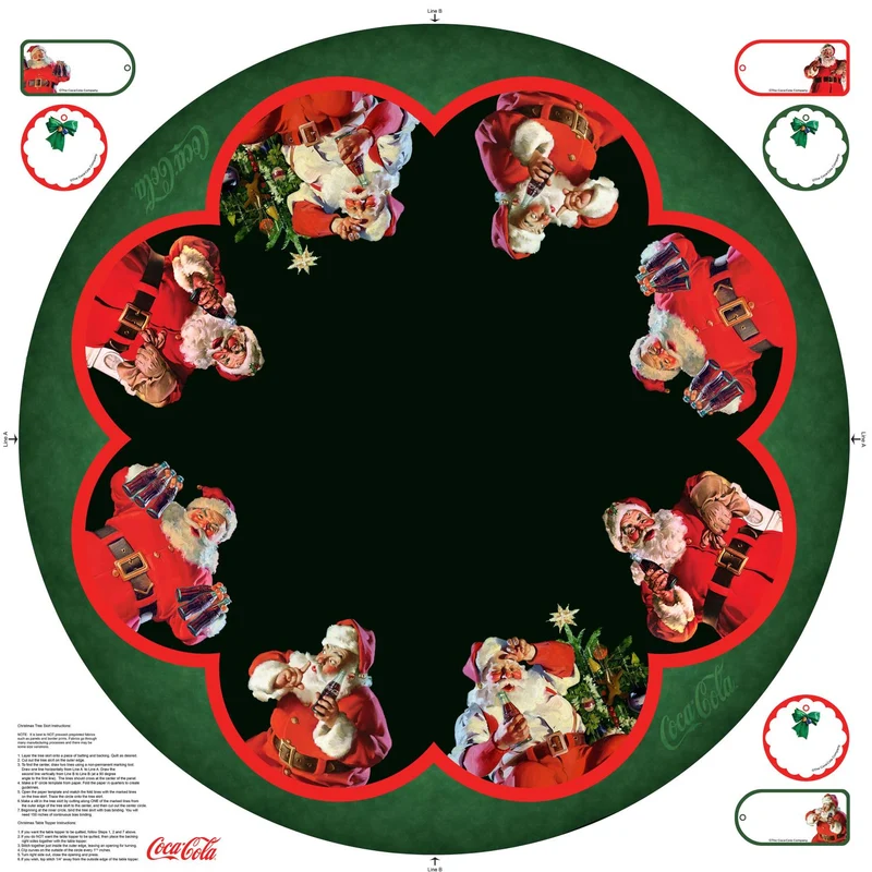 Northcott, Coca-Cola Christmas, Tree Skirt Panel 43" X 43"