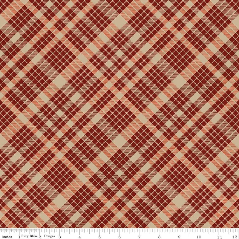 Riley Blake, Beverly McCullough, Cozy Autumn, Plaid Mahogany Brown