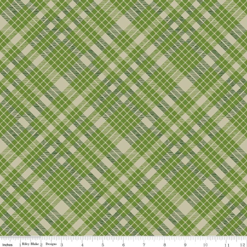 Riley Blake, Beverly McCullough, Cozy Autumn, Plaid Olive Green