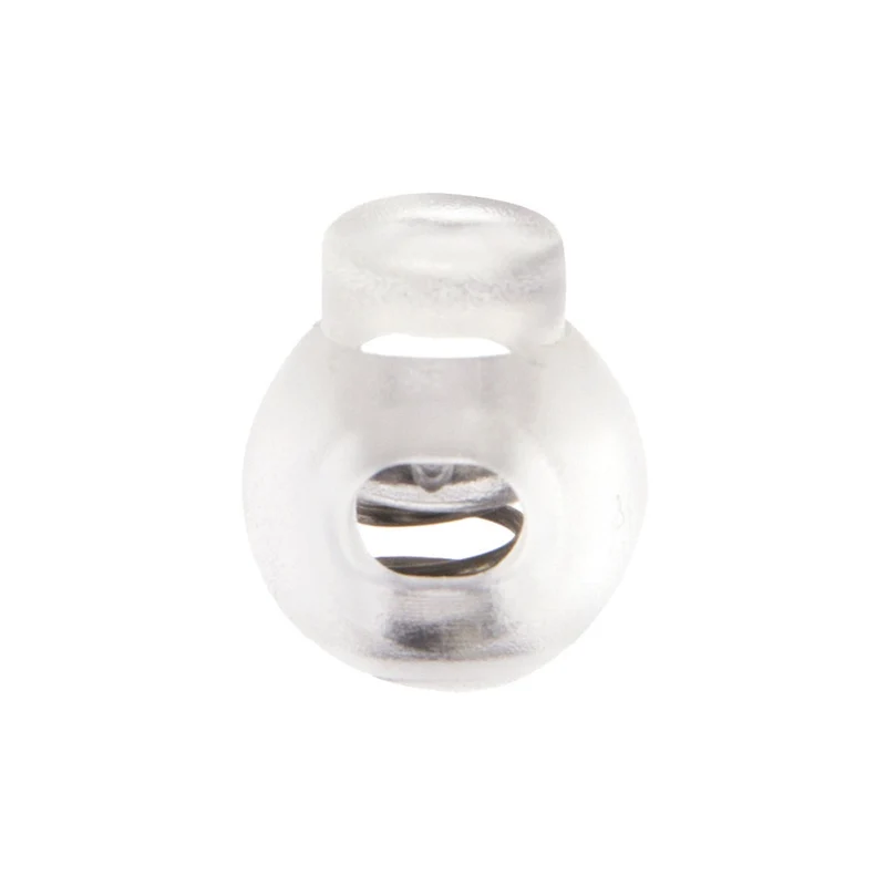 Kordelstopper 1- Loch - transparent, rund
