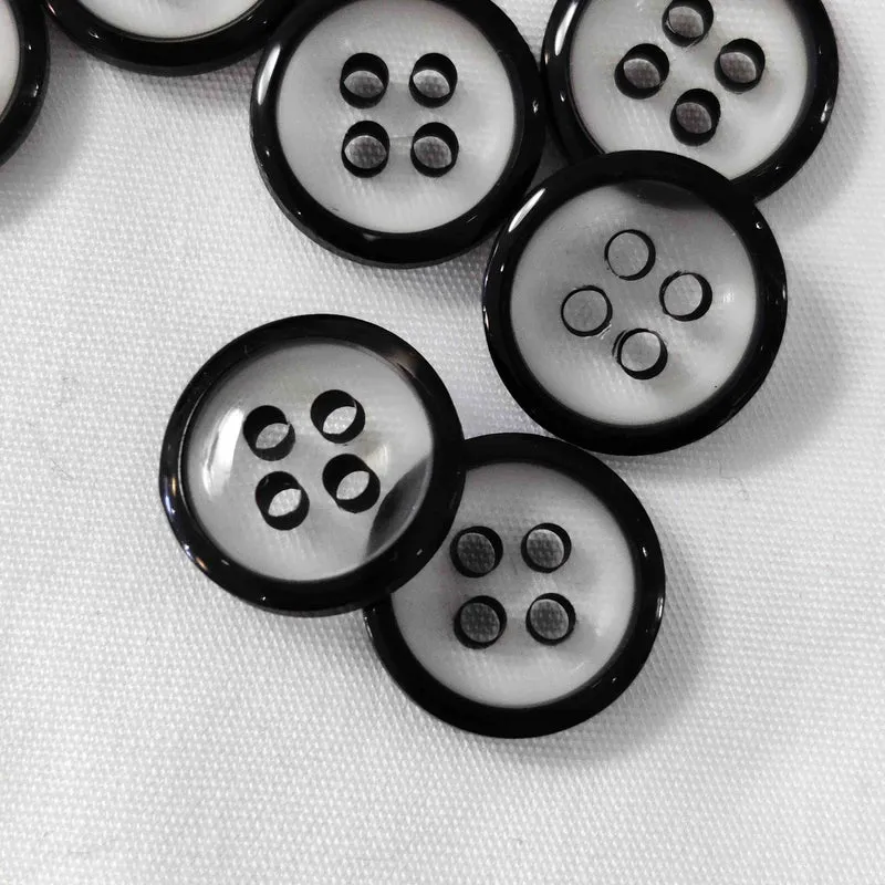 Polyester Knopf 4-Loch mit Rad 12 mm