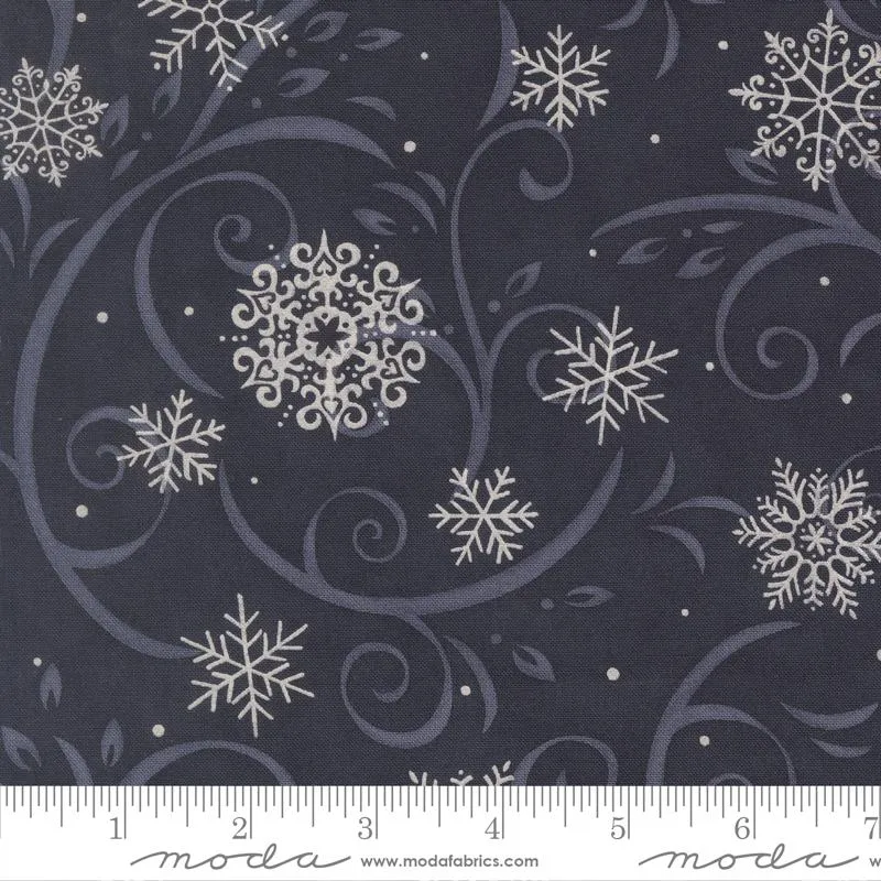 Moda, Deb Strain, When Snow Falls, Swirling Snowflakes, Night Sky Black