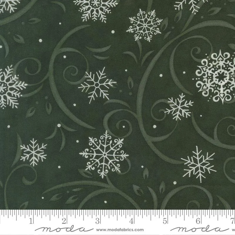 Moda, Deb Strain, When Snow Falls, Swirling Snowflakes, Holly Green