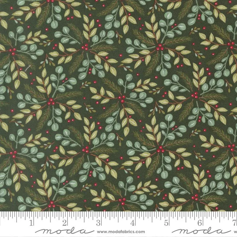 Moda, Deb Strain, When Snow Falls, Winter Greenery, Holly Green