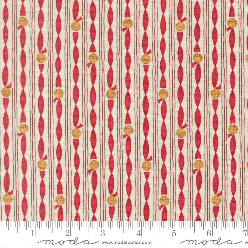 Moda, Deb Strain, When Snow Falls, Jingle Bell Stripes. Snowy White