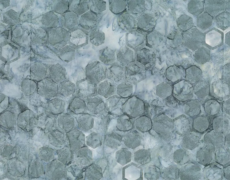 Northcott, Banyan Batiks, Abstraction, Hexi Comb, Charcoal Gray