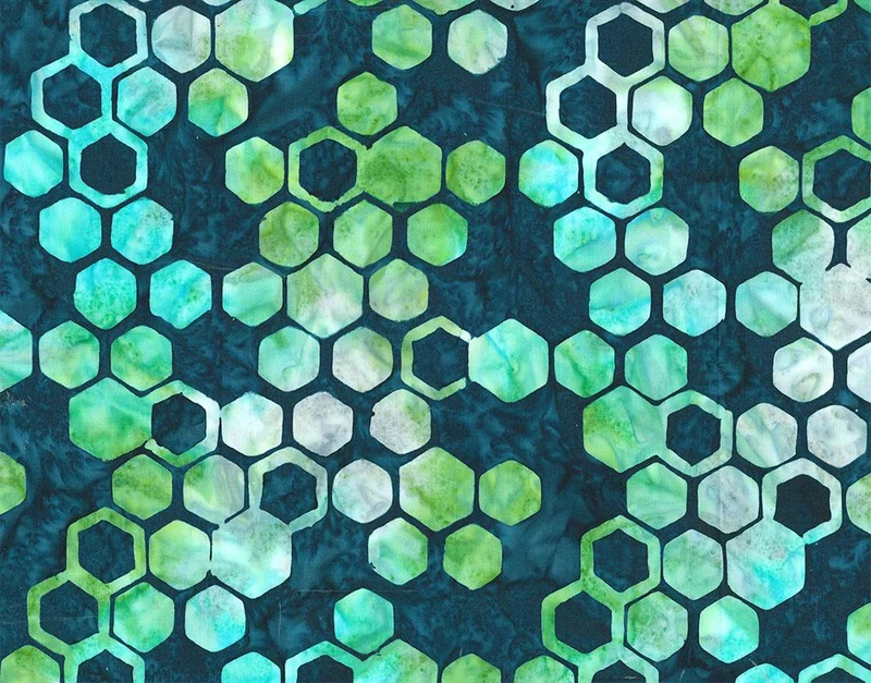 Northcott, Banyan Batiks, Abstraction, Hexi Comb, Pearl Blue