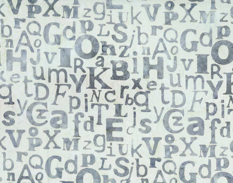 Northcott, Banyan Batiks, Abstraction, Typography, Light Sea Fog