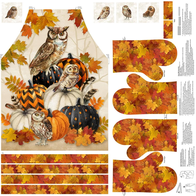 Northcott, Night Owl Apron Panel 43" X 43"