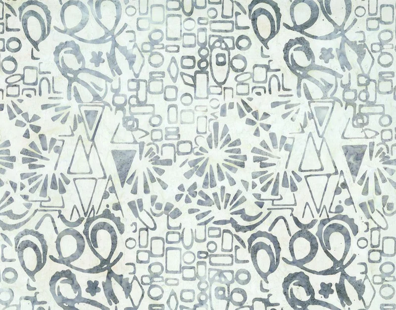Northcott, Banyan Batiks, Abstraction, Geometry, Light Sea Fog Gray