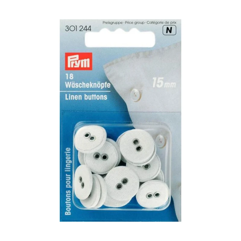Wäscheknöpfe Leinen 2-Loch 15 mm