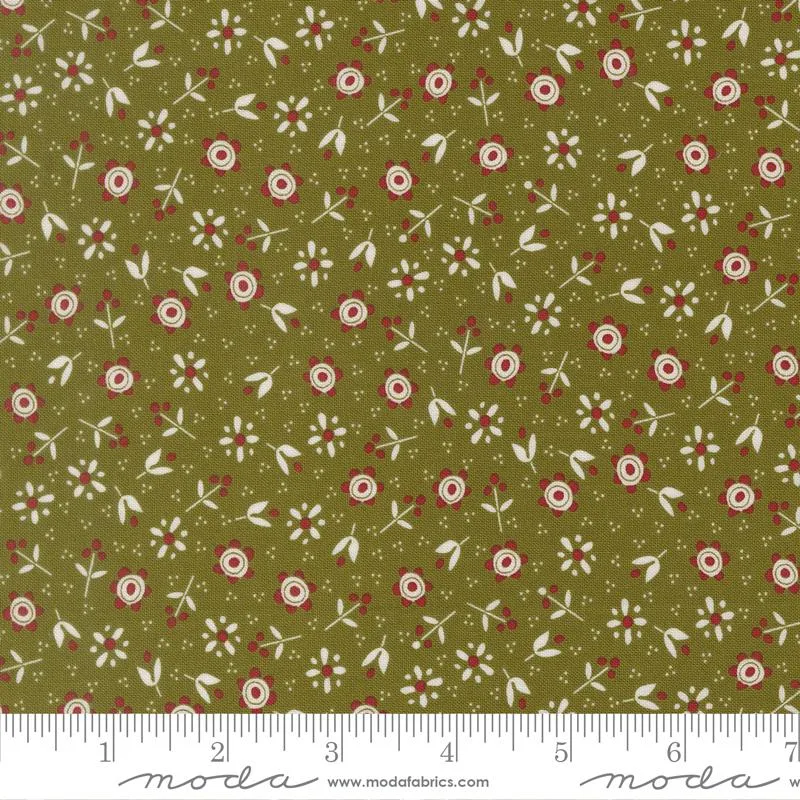 Moda, Sweetwater, Chilly, Christmas Flowers, Pine Green