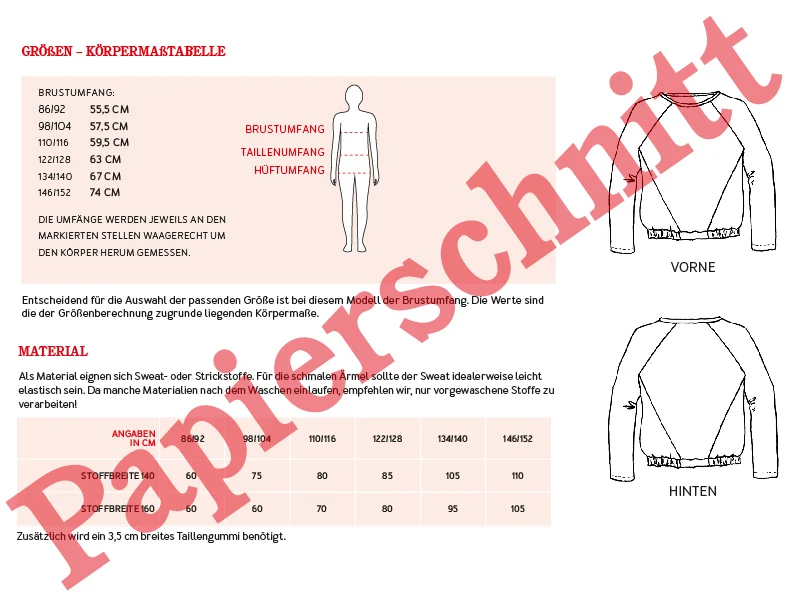LILLE Raglansweater | Papierschnitt
