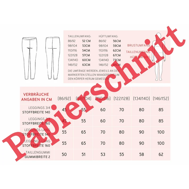 RIEKE Leggings | Papierschnitt