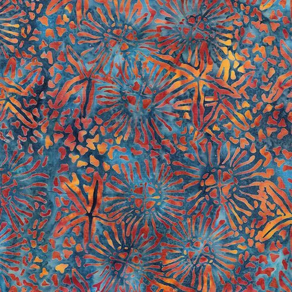 Island Batik, Starry Seas, Starfish Marine, Teal Aruba Blue