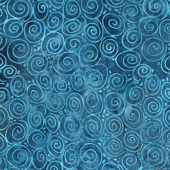 Island Batik, Starry Seas, Spiral, Midnight Blue