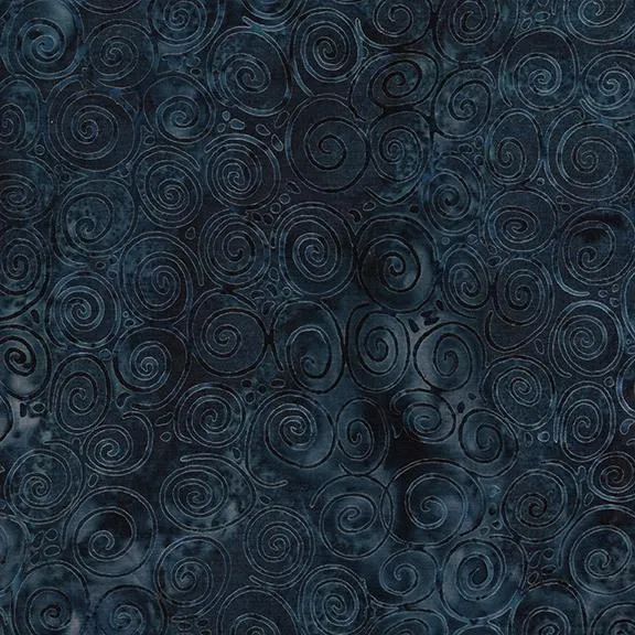 Island Batik, Starry Seas, Spiral, Midnight Blue