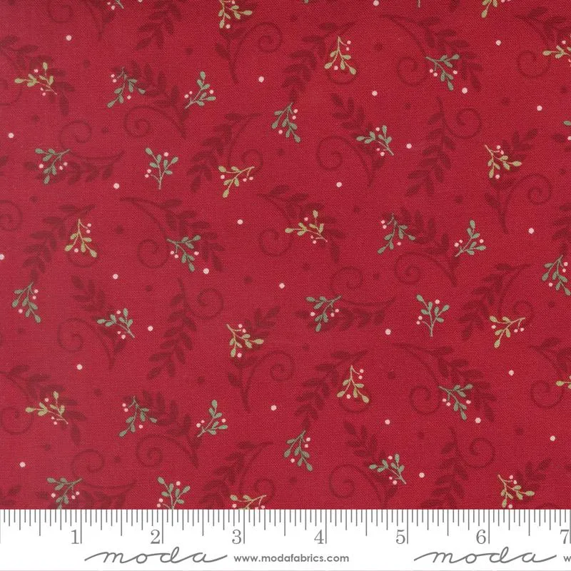 Moda, Deb Strain, When Snow Falls, Tossed Greenery, Berry Red