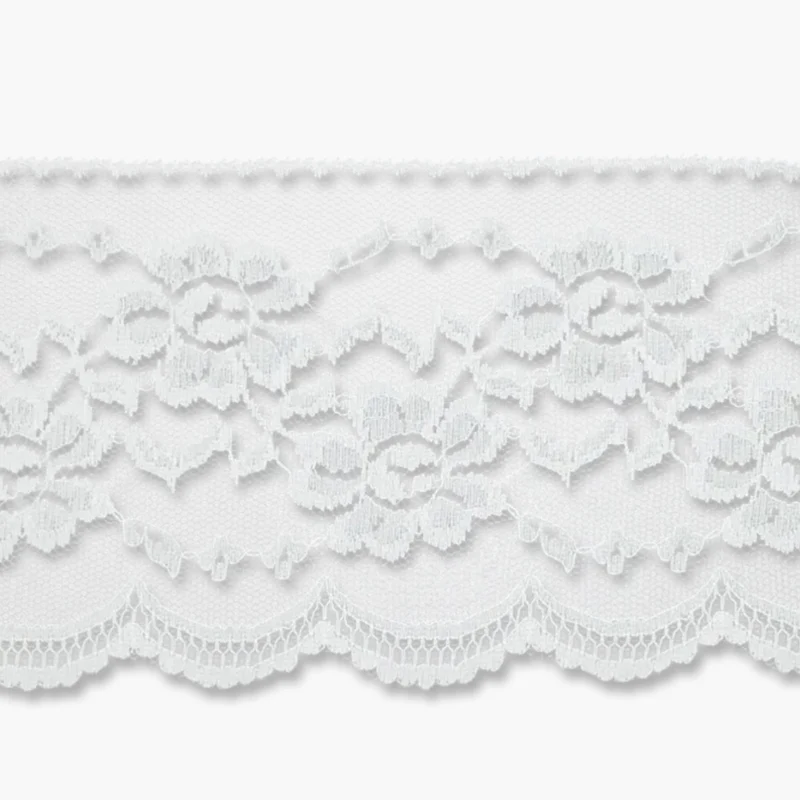 Raschelspitze 120mm creme unelastisch