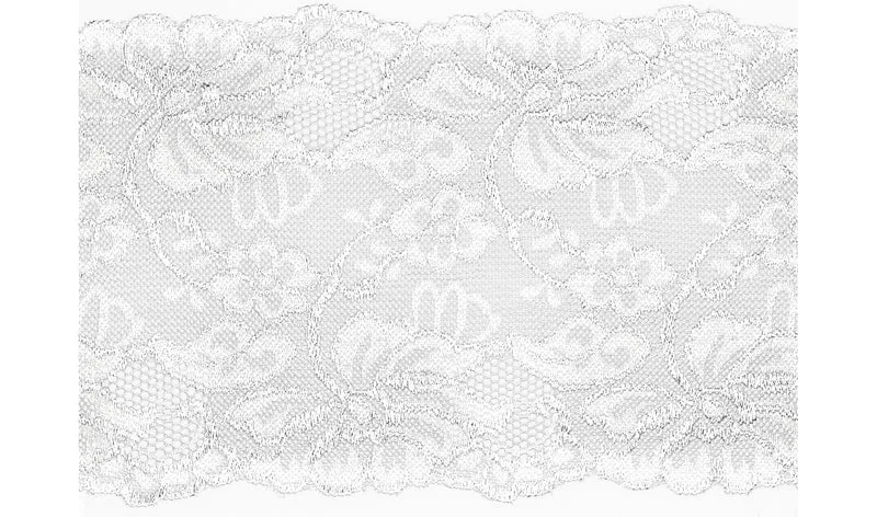Spitzenband elastisch 15cm weiss