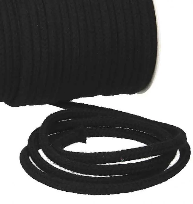 Baumwollkordel Uni rund 8mm schwarz