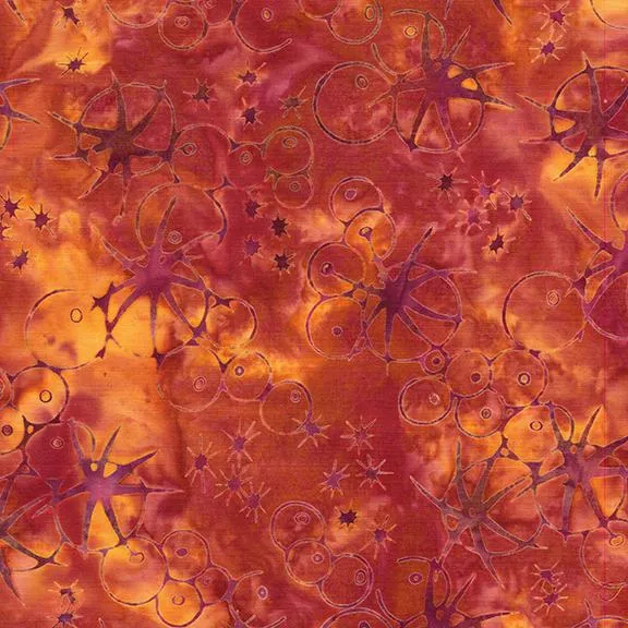 Island Batik, Starry Seas, Sea Urchins, Pink Red Vibes