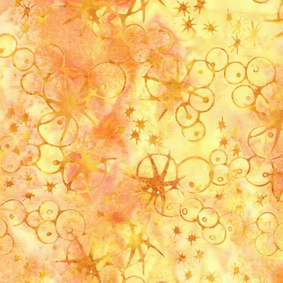 Island Batik, Starry Seas, Sea Urchins, Orange Cantaloupe