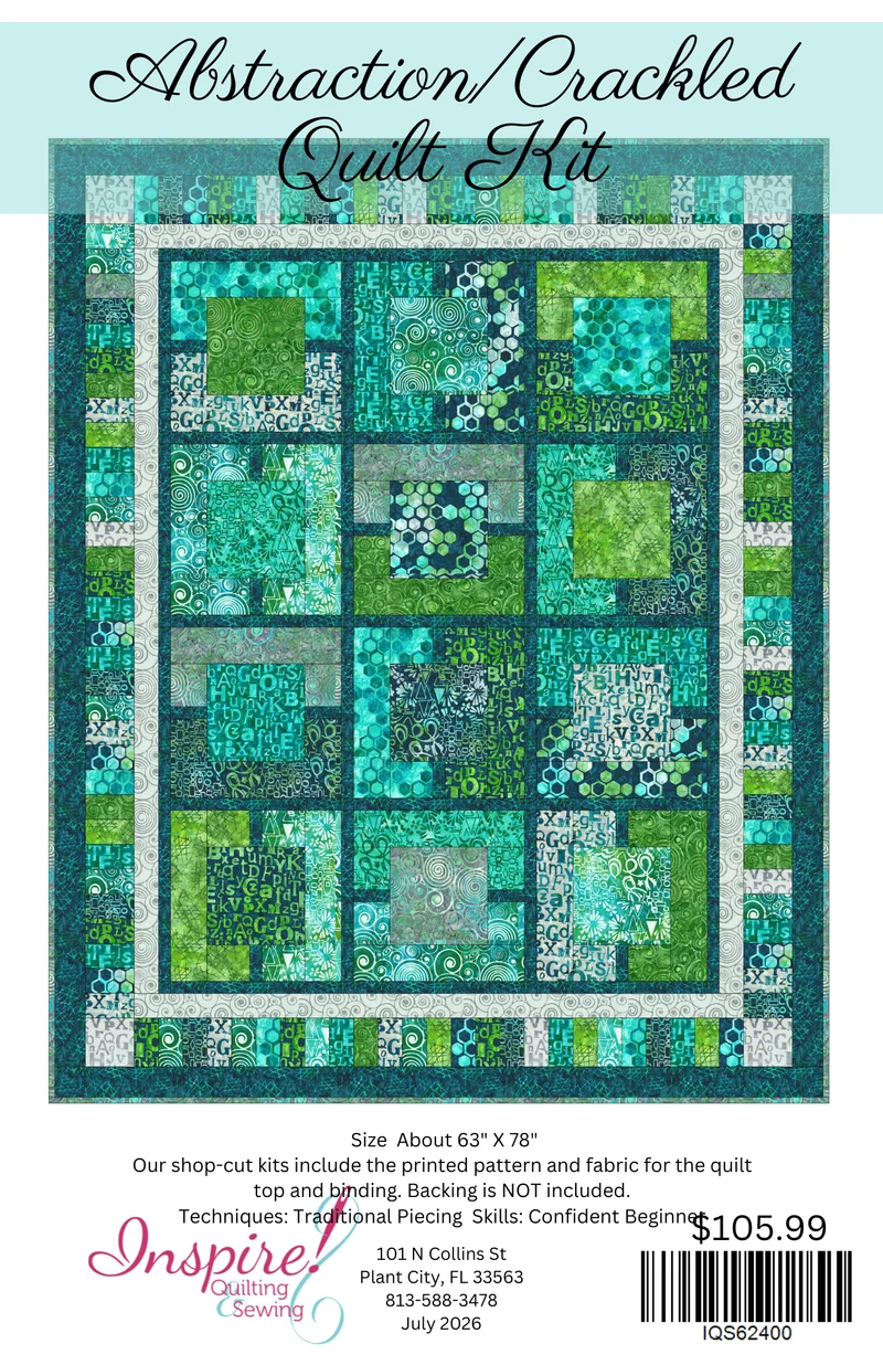 Banyan Batiks, Abstraction/Crackled Batik Quilt Kit 63" X 78"