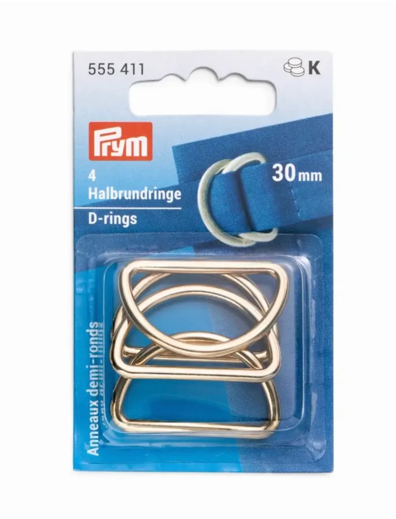 4 D-Ringe gold 30mm