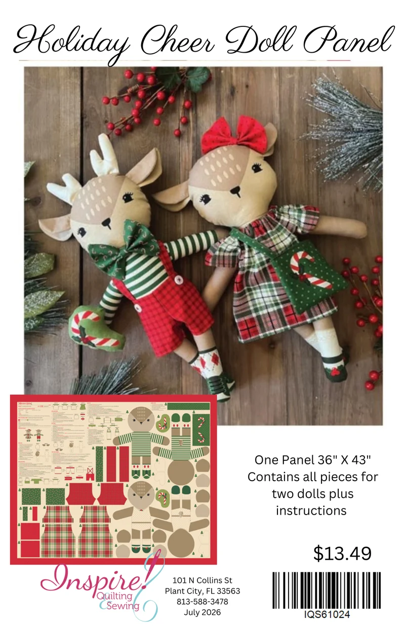 Moda, Stacy Iest Hsu, Holiday Cheer, Reindeer Stuffies Panel 36"