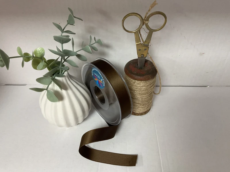 Satinband Uni 16mm braun