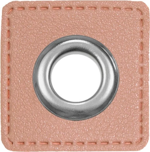 Oesen Patches aus Lederimitat mit 8mm Oese zartrosa