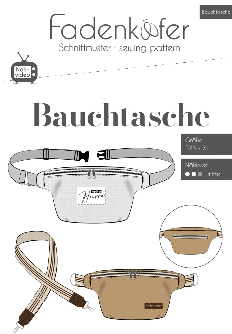 Fadenkäfer Schnittmuster "Bauchtasche" Damen