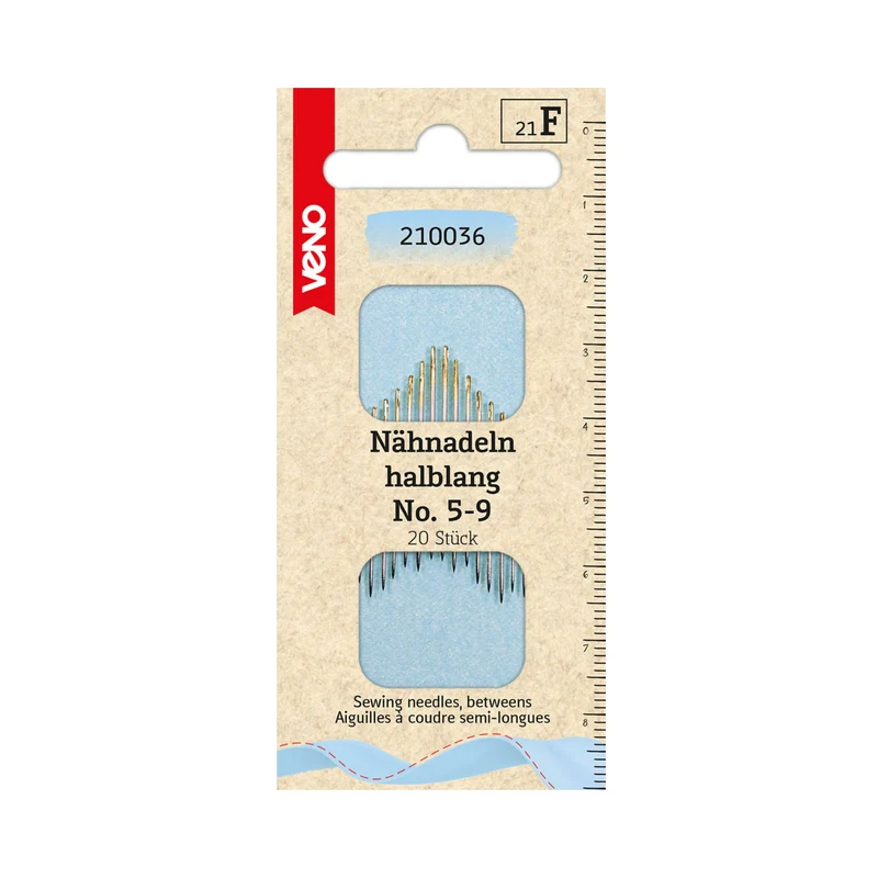 VENO Nähnadeln halblang Goldöhr Nr. 5–9