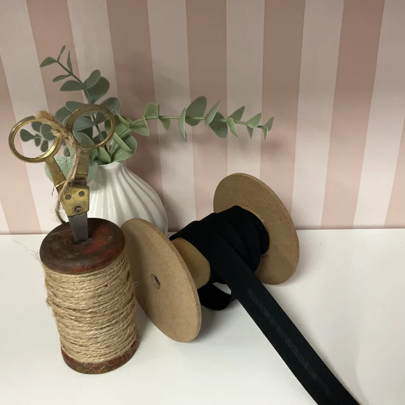 Schrägband Baumwolle Polyester 18mm schwarz