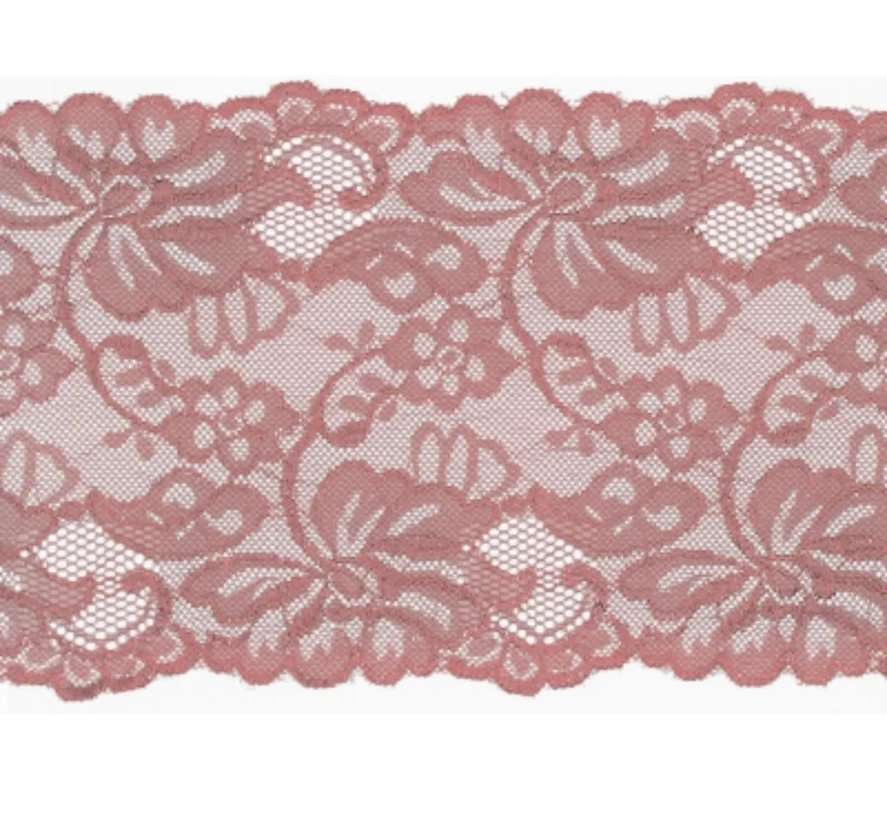 Spitzenband elastisch 15cm altrosé