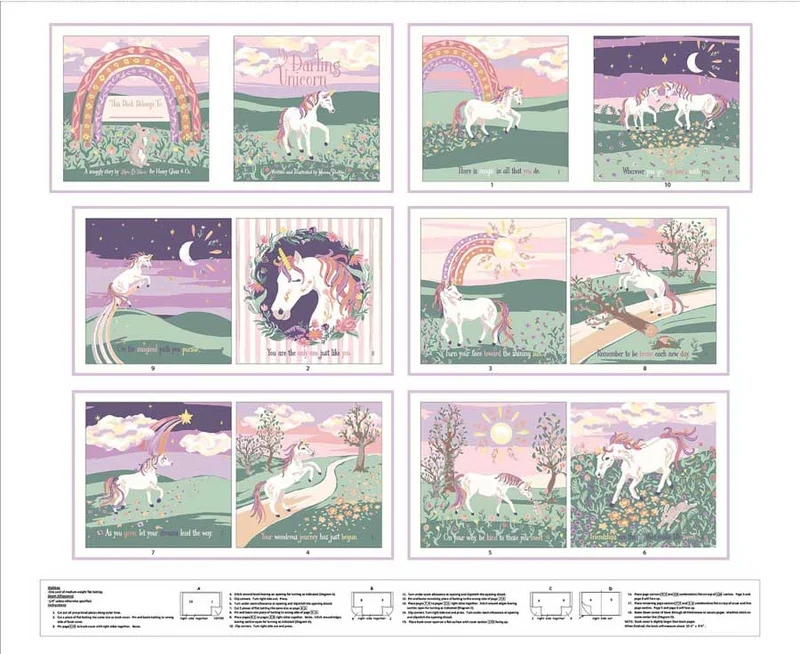 My Darling Unicorn Quilt Kit 52" X 65"
