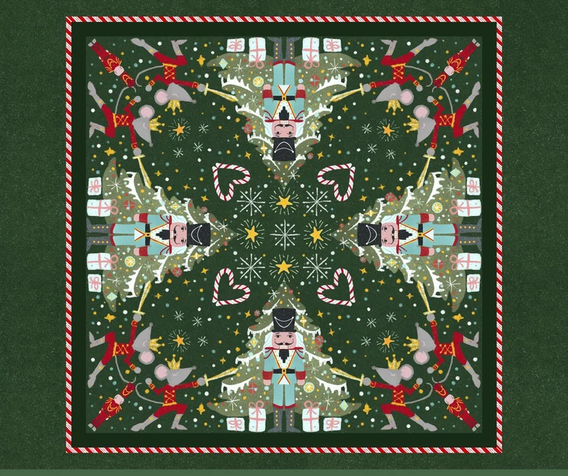 P&B, Nutcracker Whimsy-36" Nutcracker Panel Green