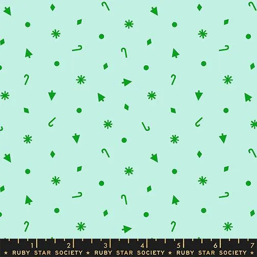 Moda, Ruby Star Society, Merry Happy, Christmas Confetti, Mint Green