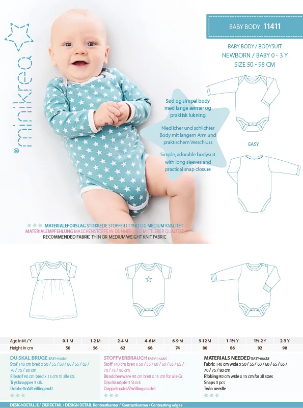 Schnittmuster 11411 Babybody