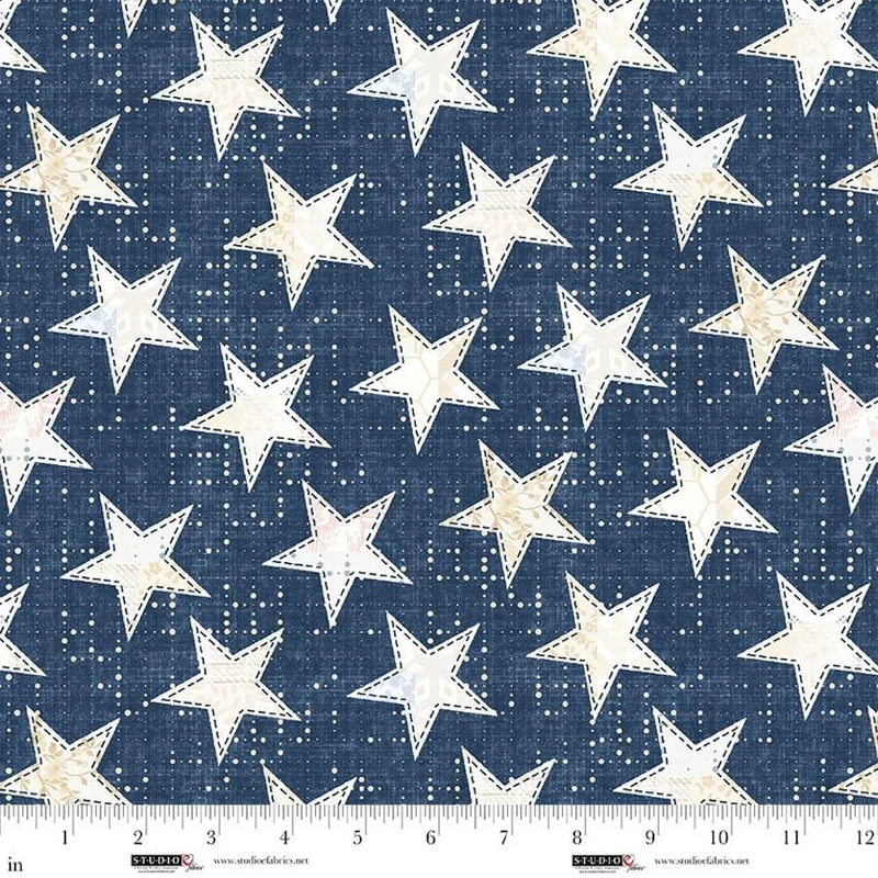 Studio e Fabrics, Pieces of America, Big Stars On Blue