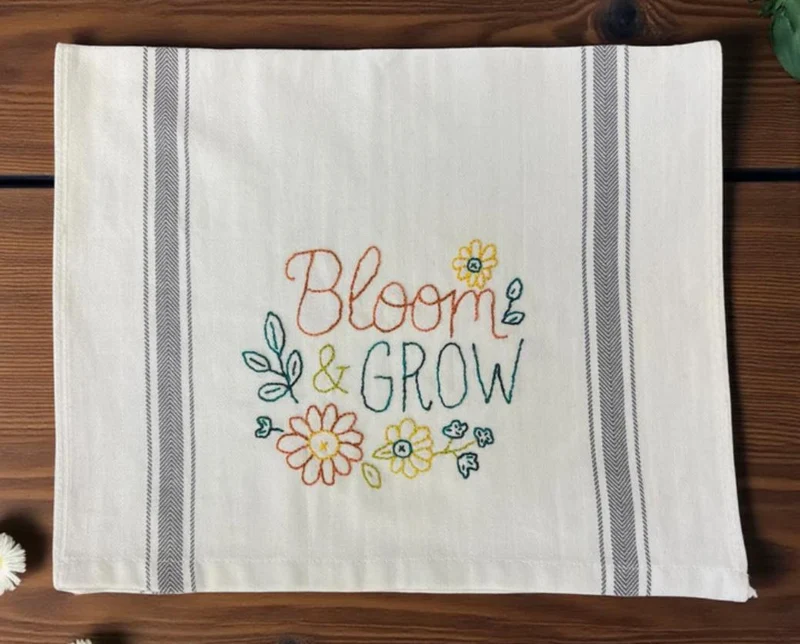 Hand Work - Bloom and Grow Towel Embroidery Kit