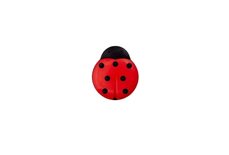 Polyester Knopf Oese Marienkäfer 14mm rot /schwarz