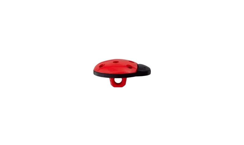 Polyester Knopf Oese Marienkäfer 14mm rot /schwarz
