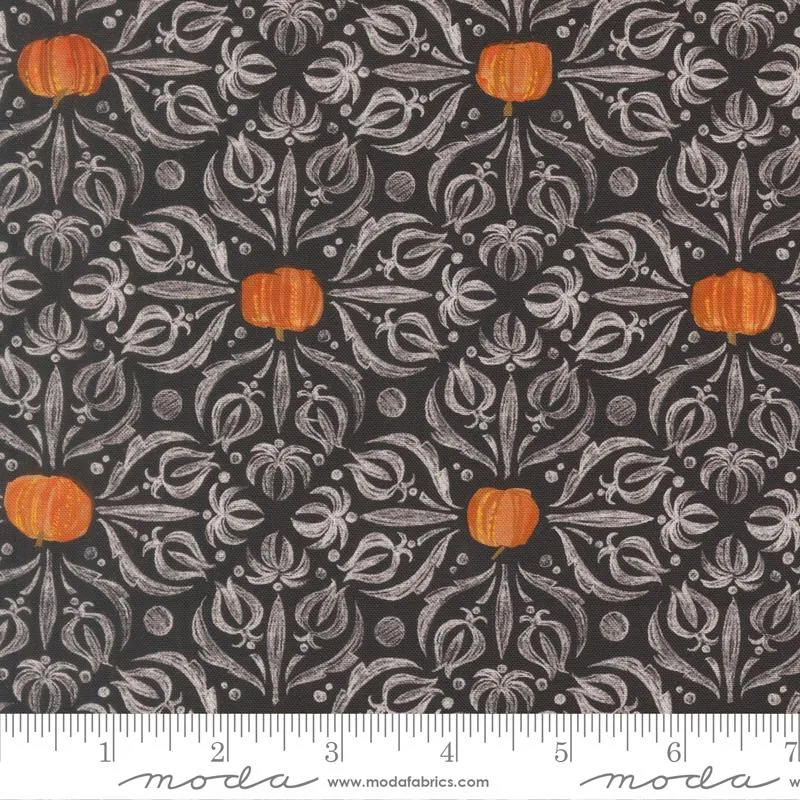 Moda, Robin Pickens, Coven, Medallion Tiles Damask Onyx Black