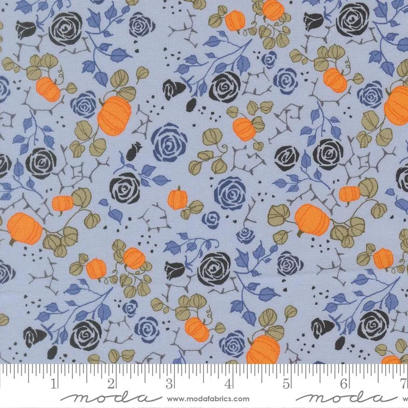 Moda, Robin Pickens, Coven, Small Garden Florals, Sky Blue