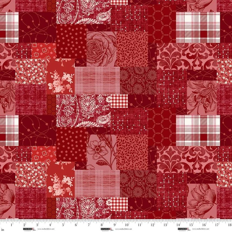 Studio e Fabrics, Pieces of America, Ruby Patchwork