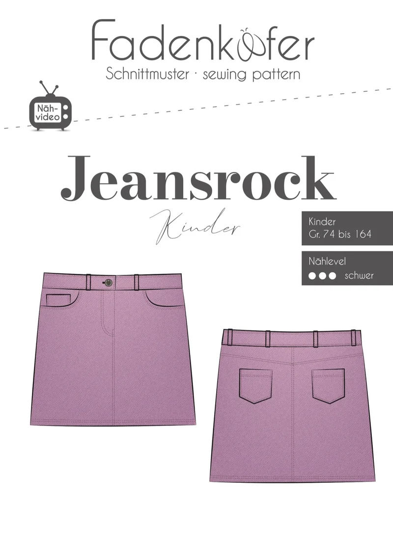 Fadenkäfer Schnittmuster "Jeansrock" Kinder