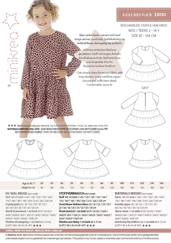 Schnittmuster 33030 Rüschenkleid